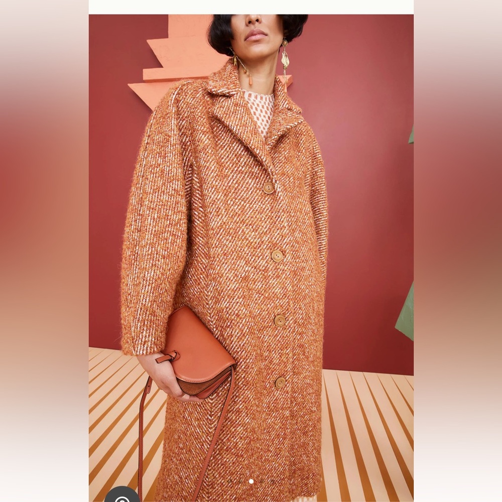 🍁ULLA JOHNSON Luxury Alpaca Wool Lana coat in Bronzite - RARE - Picture 2 of 13